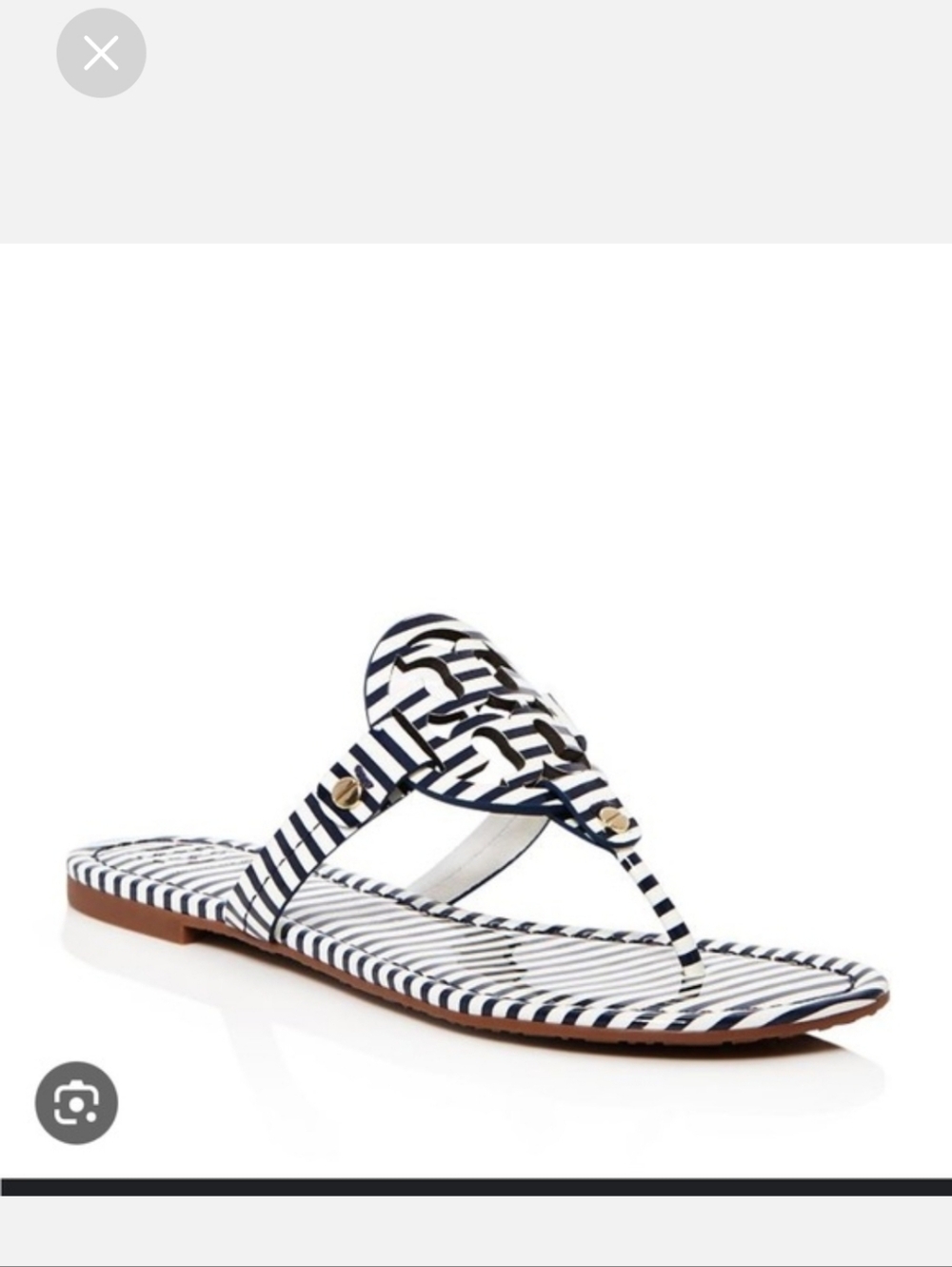 Tory Burch Striped Miller Thong Sandals